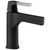 Delta Zura Collection Chrome / Matte Black Finish Single Handle Modern One Hole Bathroom Lavatory Sink Faucet with Metal Pop-up Drain 743891