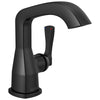 Delta Stryke Matte Black Finish Single Hole Bathroom Sink Faucet Includes Lever Handle and Matching Drain D3603V