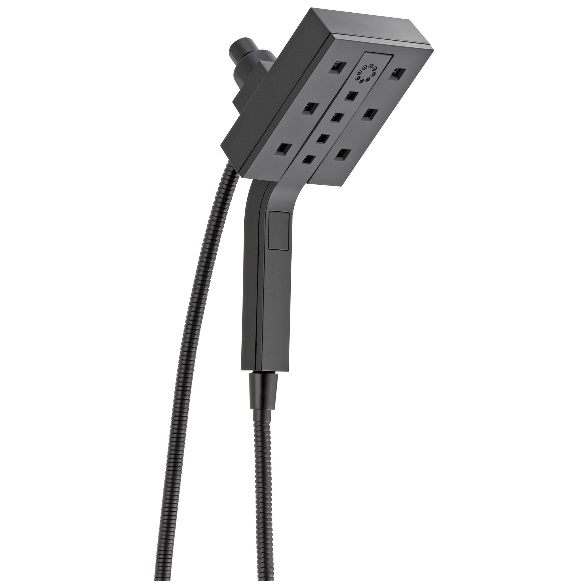 Delta Matte Black Finish H2Okinetic In2ition 4-Setting Angular Two-in-One Showerhead Hand Shower Combo D58473BL25