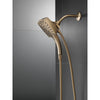 Delta Champagne Bronze Finish H2Okinetic In2ition 5-Setting Modern Two-in-One Showerhead Hand Shower Combo D58474CZ25