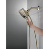 Delta Polished Nickel Finish H2Okinetic In2ition 5-Setting Modern Two-in-One Showerhead Hand Shower Combo D58474PN