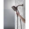 Delta Venetian Bronze Finish H2Okinetic In2ition 5-Setting Modern Two-in-One Showerhead Hand Shower Combo D58474RB