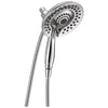 Delta Universal Showering Components Collection Chrome Finish In2ition 5-Setting Shower Arm Mount Two-in-One Showerhead and Hand Shower Sprayer 737473