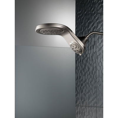 Delta Stainless Steel Finish HydroRain H2Okinetic In2ition 5-Setting Two-in-One Showerhead D58581SSPK