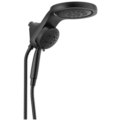 Delta Matte Black Finish HydroRain H2Okinetic 5-Setting Two-in-One Shower Head and Hand Spray D58680BL