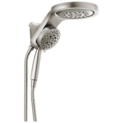 Delta Stainless Steel Finish HydroRain H2Okinetic 5-Setting Two-in-One Shower Head and Hand Spray D58680SS