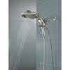 Delta Stainless Steel Finish HydroRain H2Okinetic 5-Setting Two-in-One Shower Head and Hand Spray D58680SS25