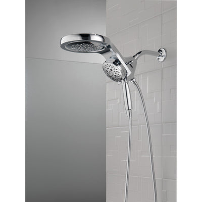 Delta Chrome Finish HydroRain H2Okinetic 5-Setting Two-in-One Shower Head and Hand Spray D58680