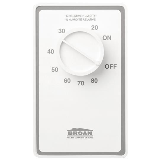 Broan DH100W Dehumidistat 24V/120V Bath Ventilation Fan Control