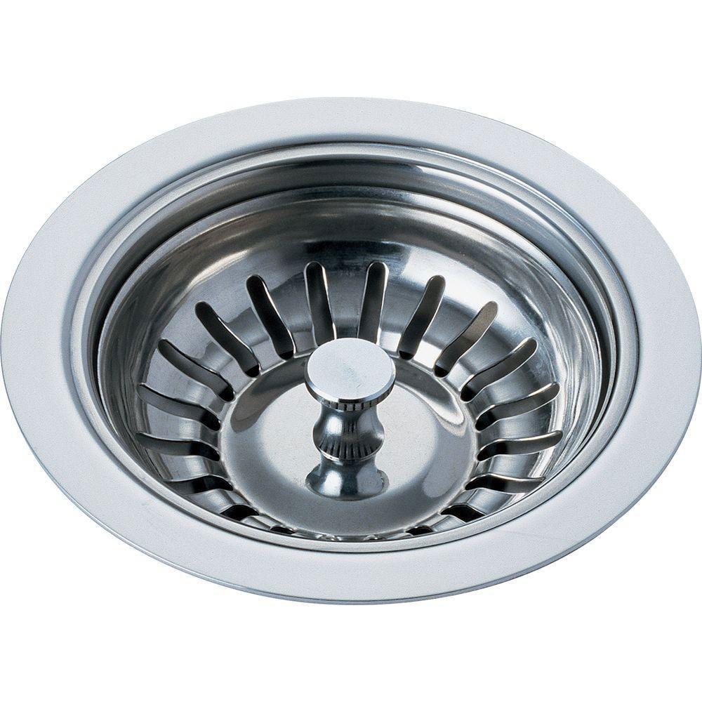 Delta Classic Chrome 4" Kitchen Sink Basket Strainer and Flange 536613