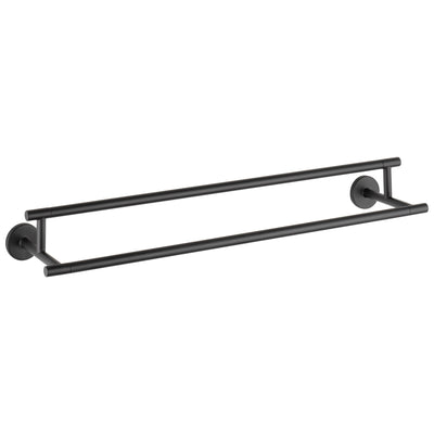 Delta Trinsic Matte Black DELUXE Accessory Set: 24" Towel Bar, Paper Holder, Towel Ring, Robe Hook, Tank Lever, & 24" Double Towel Bar D10015AP