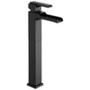 Delta Ara Collection Matte Black Finish Single Handle Tall Vessel Bathroom Lavatory Sink Faucet with Channel Spout D768LFBL