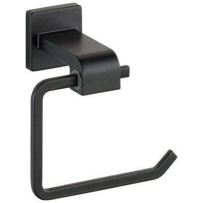 Delta Ara Matte Black DELUXE Accessory Set Includes: 24" Towel Bar, Paper Holder, Robe Hook, Towel Ring, & Tank Lever D10081AP