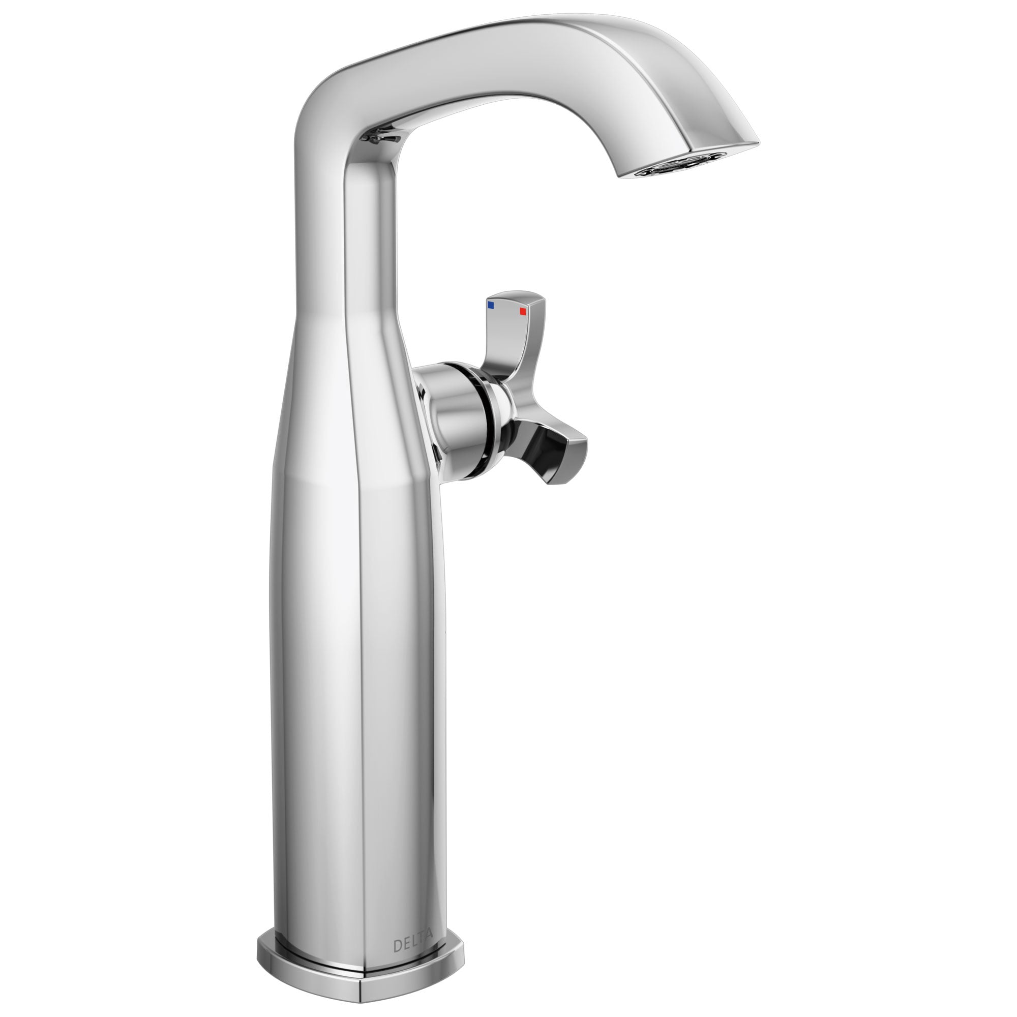 Delta Stryke Chrome Finish Vessel Sink Faucet Includes Single Helo Cross Handle D3584V