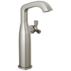 Delta Stryke Stainless Steel Finish Vessel Sink Faucet Includes Single Helo Cross Handle D3582V