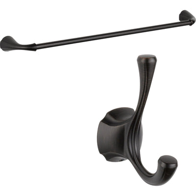 Delta Venetian Bronze Addison Wall Mount Faucet, Robe Hook, 24" Towel Bar, Shower Faucet, Roman Tub Filler Package INCLUDES All Rough-in Valves D051CR