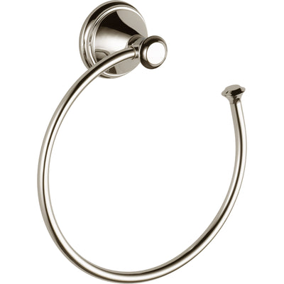 Delta Cassidy Polished Nickel STANDARD Bathroom Accessory Set Includes: 24" Towel Bar, Toilet Paper Holder, Robe Hook, and Towel Ring D10023AP