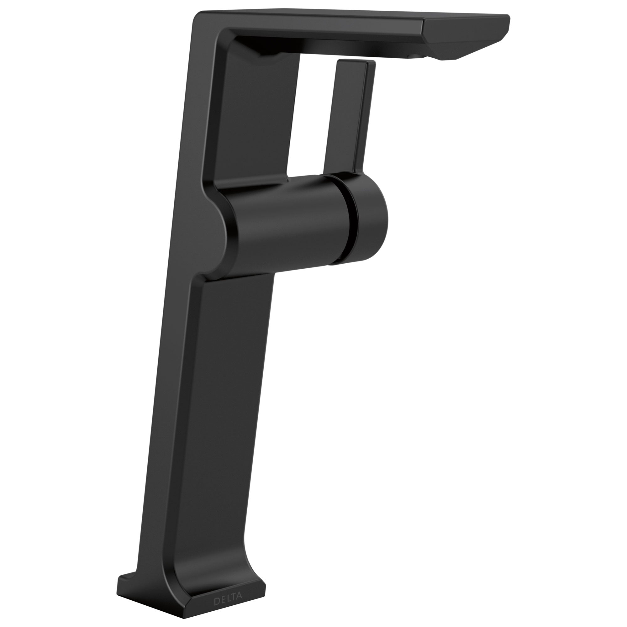 Delta Pivotal Matte Black Finish Single Handle Modern Vessel Bathroom Faucet D799BLDST