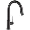 Delta Trinsic Matte Black Finish Single Handle Pull-Down Kitchen Limited Swivel D9159BLLSDST