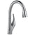 Delta Esque Collection Arctic Stainless Steel Finish Single Handle Swivel Spout One Hole Pull-Down Kitchen Sink Faucet D9181ARDST