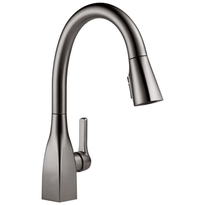 Delta Mateo Black Stainless Steel Finish Single Handle Pull-Down Kitchen Faucet with ShieldSpray Technology D9183KSDST