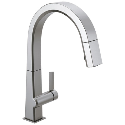 Delta Pivotal Arctic Stainless Steel Finish Single Handle Pull Down Kitchen Faucet D9193ARDST