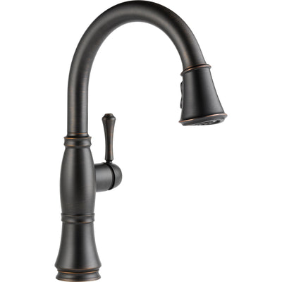 Delta Venetian Bronze Cassidy Single Handle Pull Down Kitchen Faucet and One Handle Pull-Out Bar / Prep Faucet Package D080CR