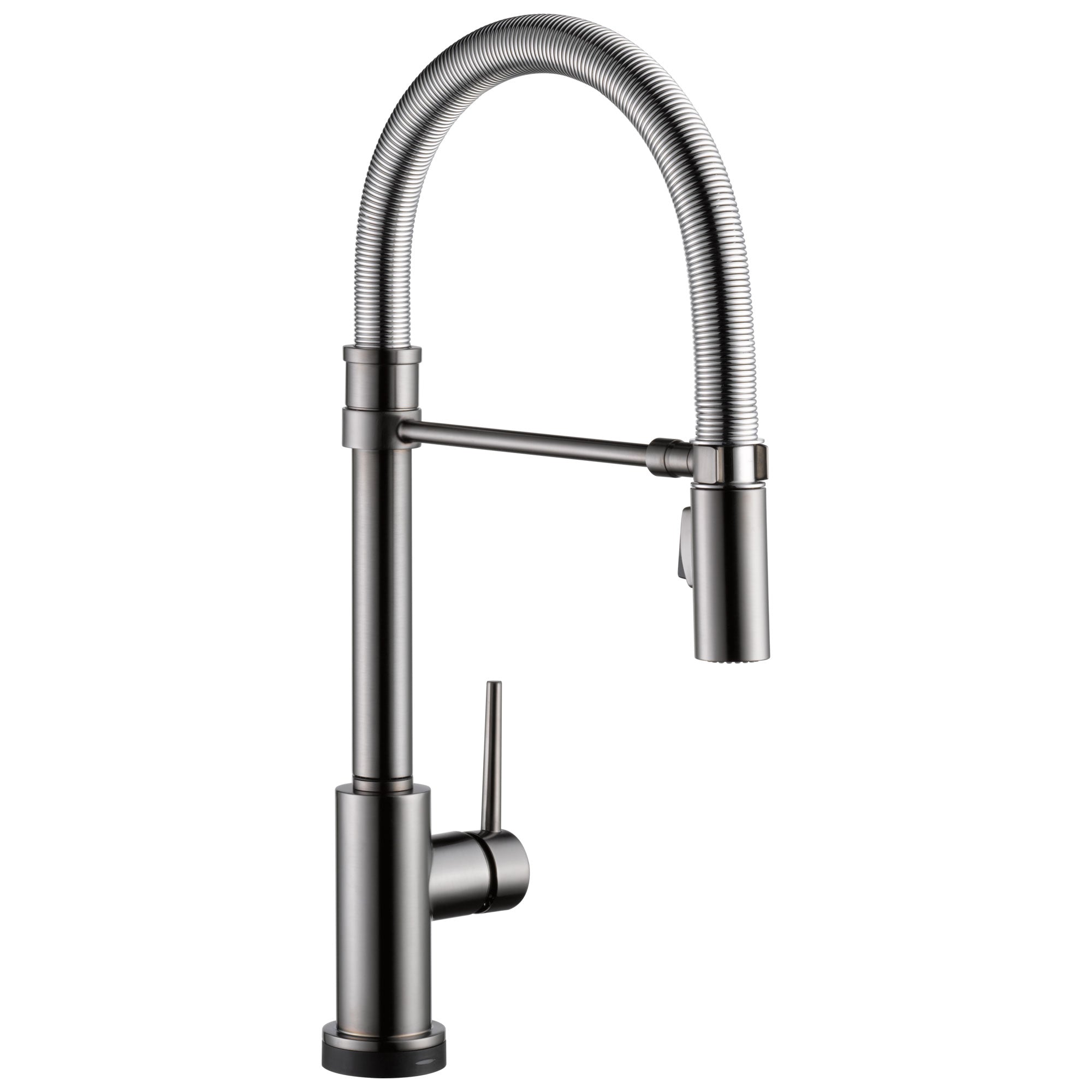 Delta Trinsic Black Stainless Steel Finish Single Handle Pull-Down Spring Spout Kitchen Faucet with Touch2O Technology D9659TKSDST