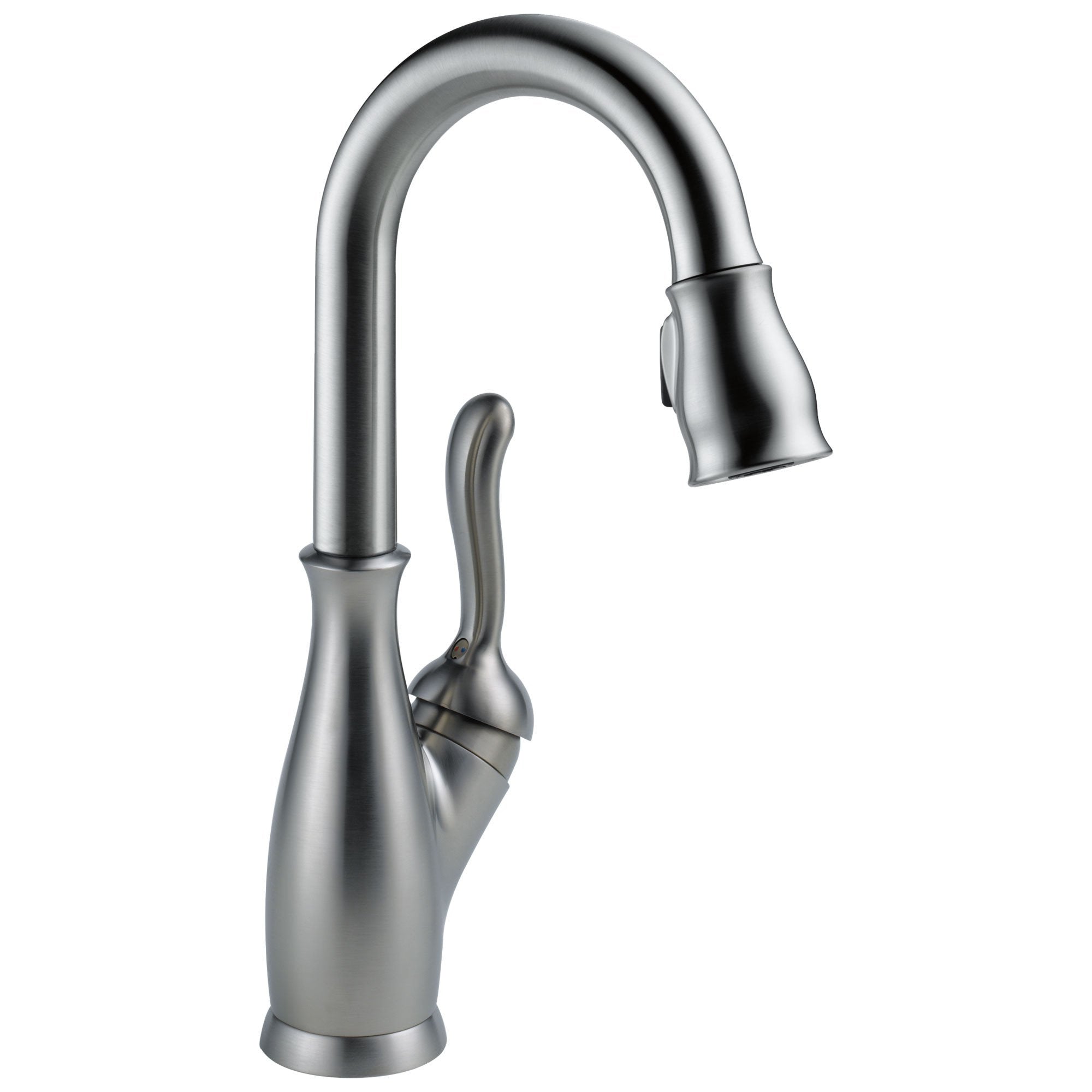 Delta Leland Collection Arctic Stainless Steel Finish Single Handle One Hole Swivel Spout Pull-Down Bar / Prep Faucet D9678ARDST