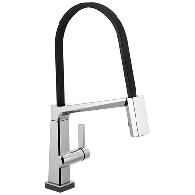 Delta Pivotal Chrome Finish Single Handle Exposed Hose Kitchen Faucet with Touch2O Technology D9693TDST