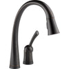 Delta Venetian Bronze Finish Pilar Collection Single Handle Pull Down Kitchen Faucet with Touch2O Technology and Soap Dispenser Package D032CR