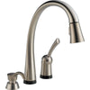 Delta Pilar Touch2O Steel Finish Pull-Down Sprayer Faucet w/Dispenser 460699