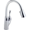 Delta Chrome Finish Allora Collection Single Handle Pull Down Kitchen Sink Faucet and Soap Dispenser Package D036CR