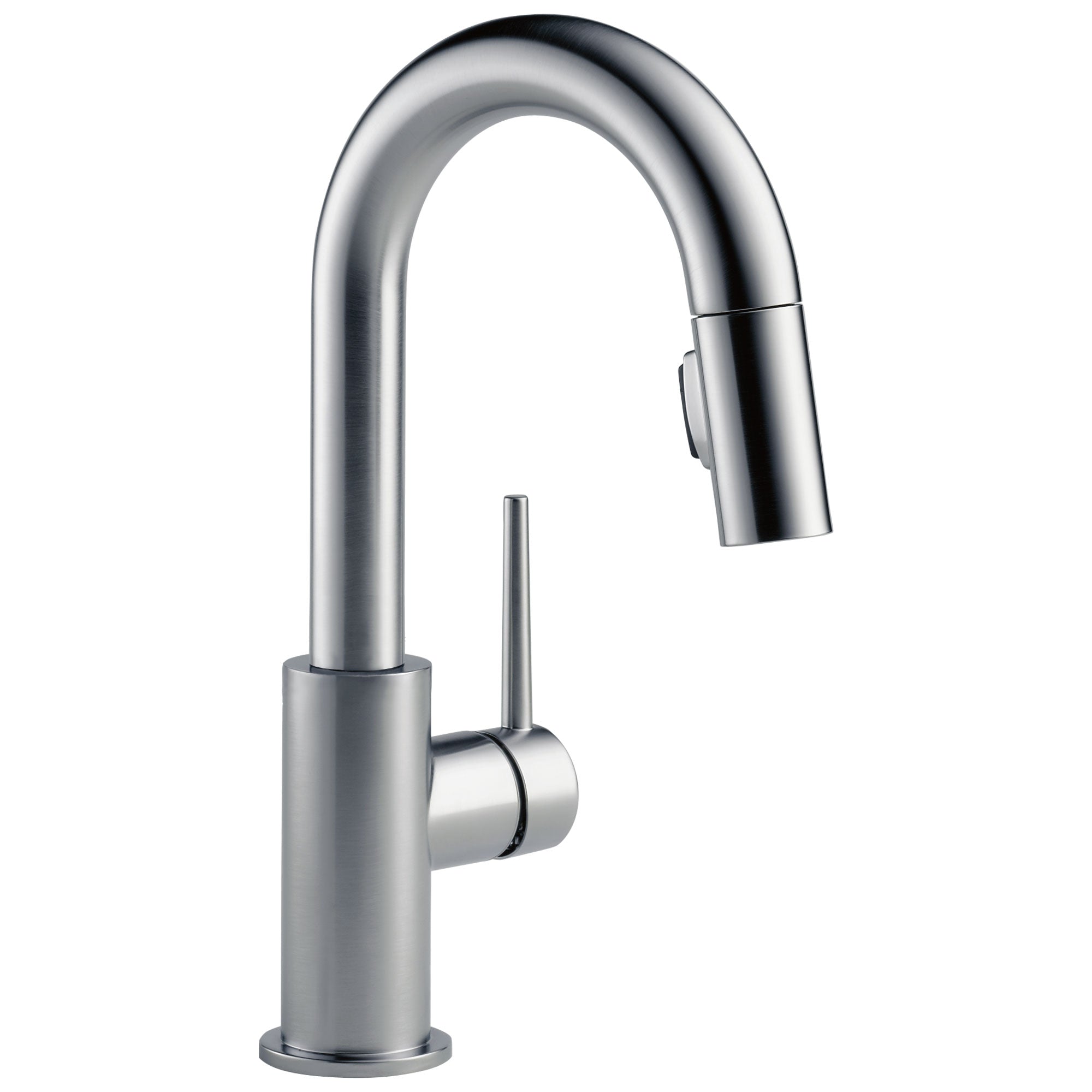 Delta Trinsic Arctic Stainless Steel Finish Single Handle Pull-Down Bar/Prep Kitchen Limited Swivel D9959ARLSDST