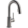 Delta Trinsic Black Stainless Steel Finish Single Handle Pull-Down Bar/Prep Sink Faucet D9959KSDST