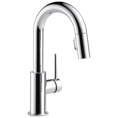 Delta Trinsic Chrome Finish Single Handle Pull-Down Bar/Prep Kitchen Limited Swivel D9959LSDST