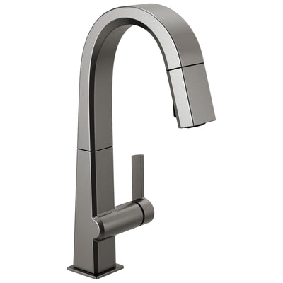 Delta Pivotal Black Stainless Steel Finish Single Handle Pull Down Bar/Prep Faucet D9993KSDST