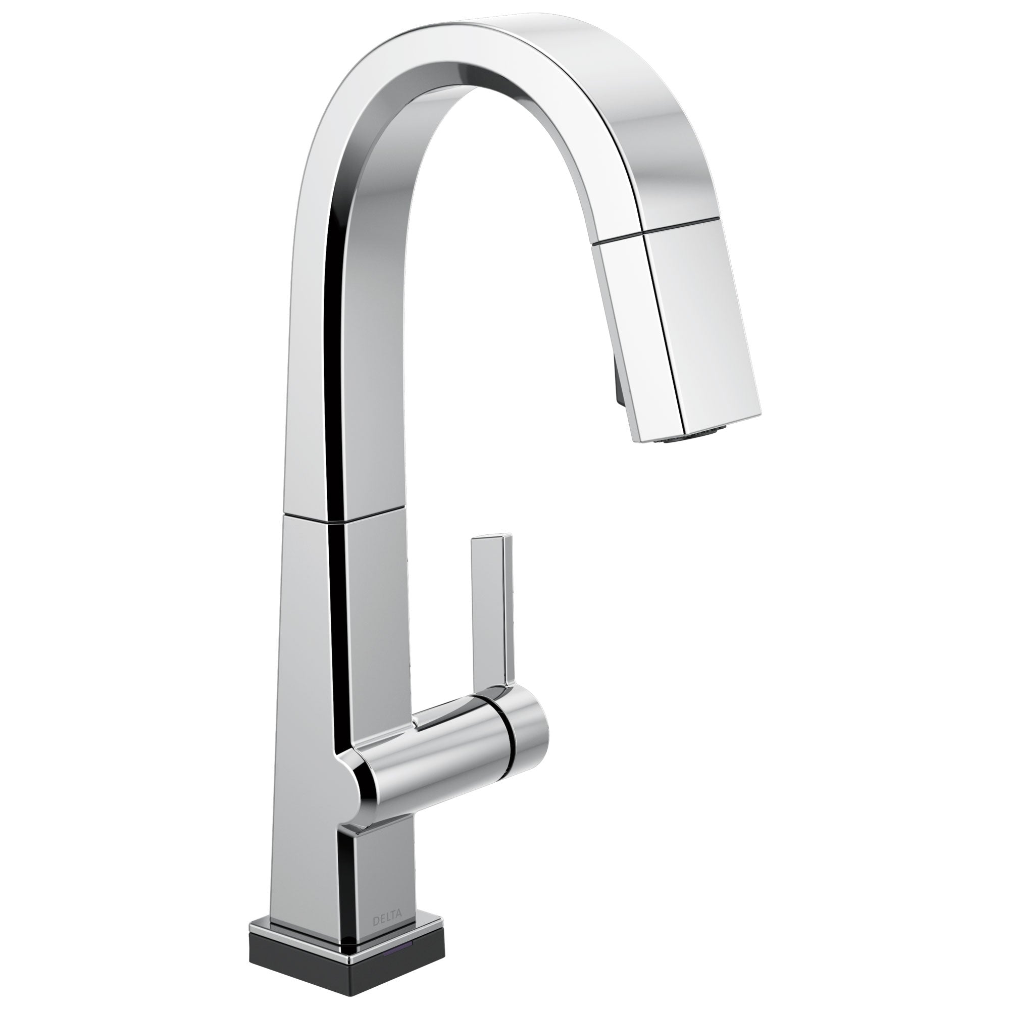 Delta Pivotal Chrome Finish Single Handle Pull Down Bar/Prep Faucet With Touch2O Technology D9993TDST