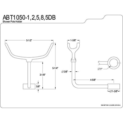 Kingston Brass Chrome Shower pole Mount Clawfoot Hand Shower Bracket