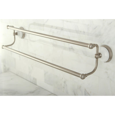 Bathroom Accessories Satin Nickel 24" Double Towel Bar Dual Towel Rack BA1113SN