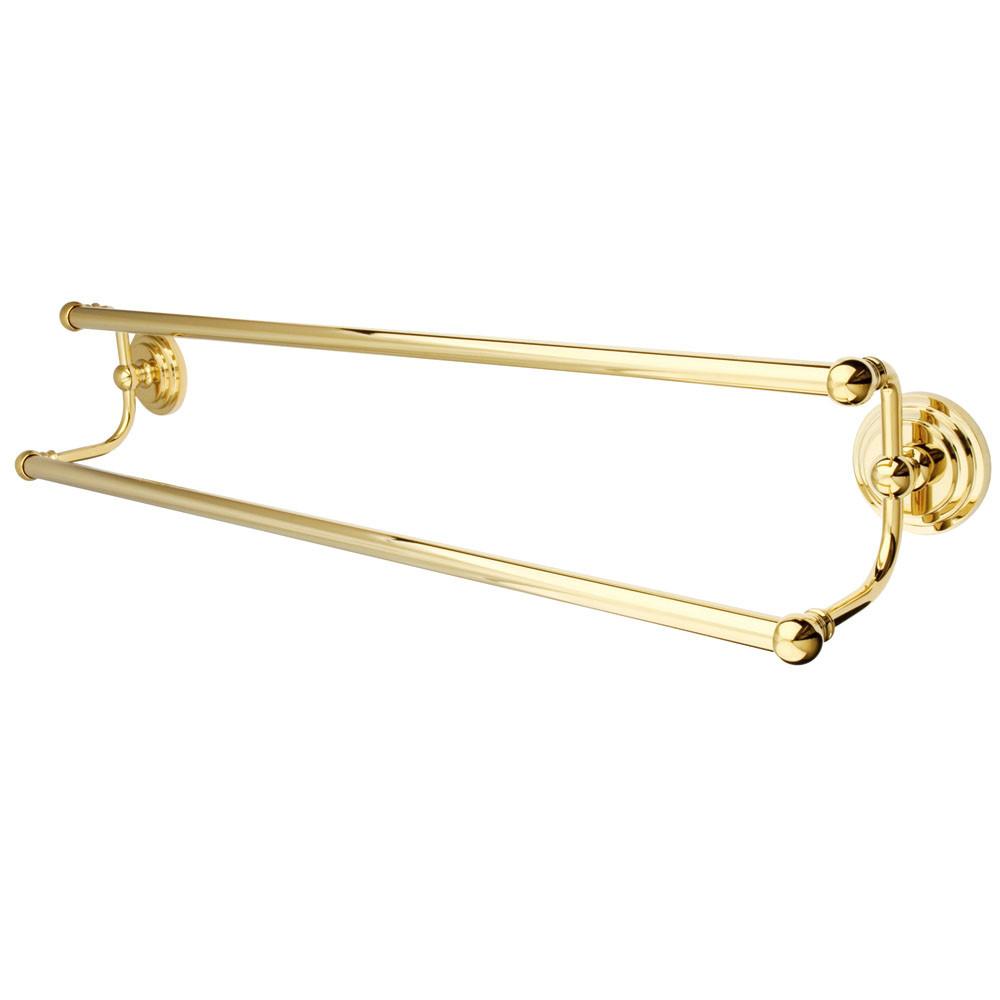 Bathroom Accessory Polished Brass 24" Double Towel Bar Dual Towel Rack BA2713PB