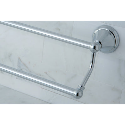 Kingston Brass Silver Sage Chrome 24" Dual Double Towel Bar Rack BA2973C