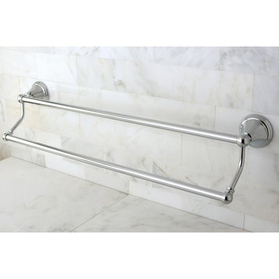 Kingston Brass Silver Sage Chrome 24" Dual Double Towel Bar Rack BA2973C