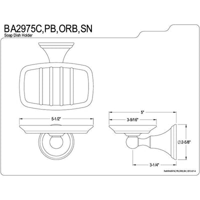 Kingston Brass Silver Sage Chrome Wall Mounted Soap Dish BA2975C