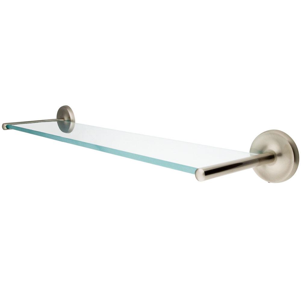 Kingston Brass Tempered Bathroom Glass Shelves Satin Nickel Glass Shelf BA319SN