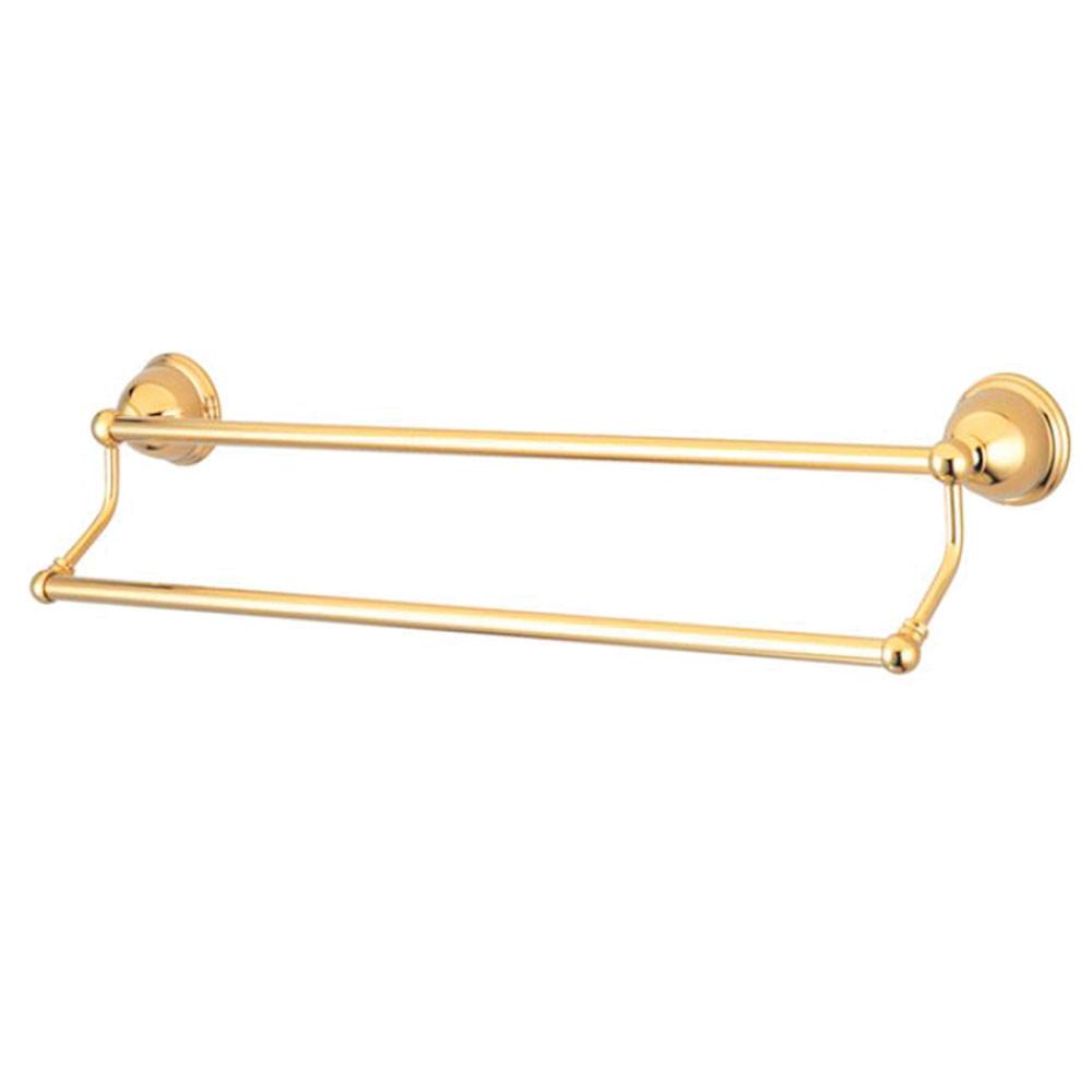 Bathroom Accessory Polished Brass 24" Double Towel Bar Dual Towel Rack BA3963PB