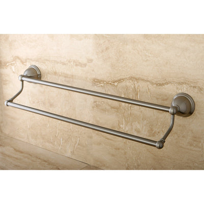 Bathroom Accessories Satin Nickel 24" Double Towel Bar Dual Towel Rack BA3963SN