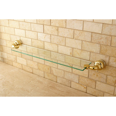 Kingston Brass Polished Brass Magellan wall mounted bathroom glass shelf BA609PB