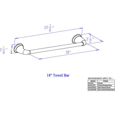 Kingston Chrome/Polished Brass Magellan ii 18" single towel bar BA622CPB