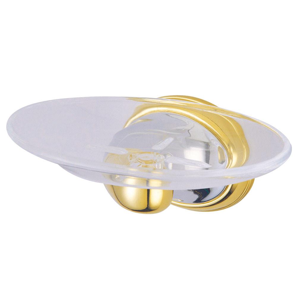 Kingston Chrome/Polished Brass Magellan ii wall mount soap dish BA625CPB